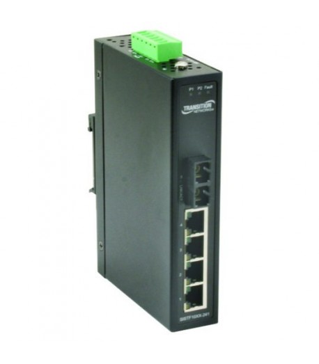 Switch industriale unmanaged 4 porte Fast Ethernet + 2 porte fibra