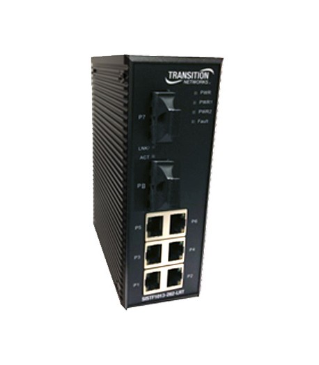 Switch industriale unmanaged 4 porte Fast Ethernet + 2 porte fibra